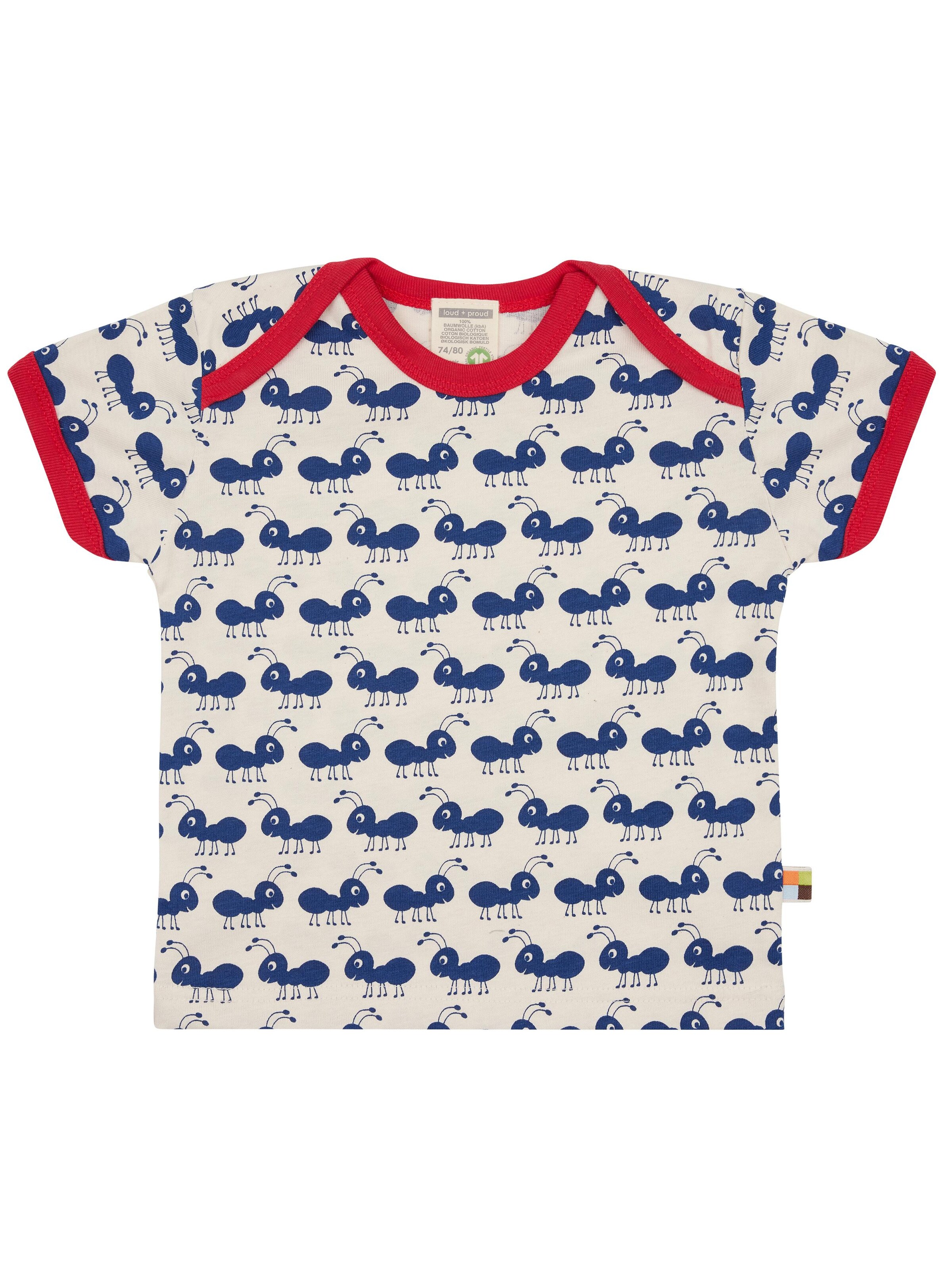 loud + proud Shirt 'Ameisen' in Blue: front