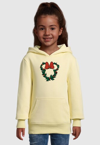 ABSOLUTE CULT Sweatshirt 'Minnie Mouse - Xmas Wreath' in Yellow: front