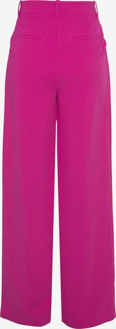 LASCANA Loosefit Kalhoty se sklady v pase – pink