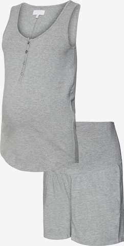 MAMALICIOUS - Pijama de pantalón corto 'HELENE LIA' en gris: frente