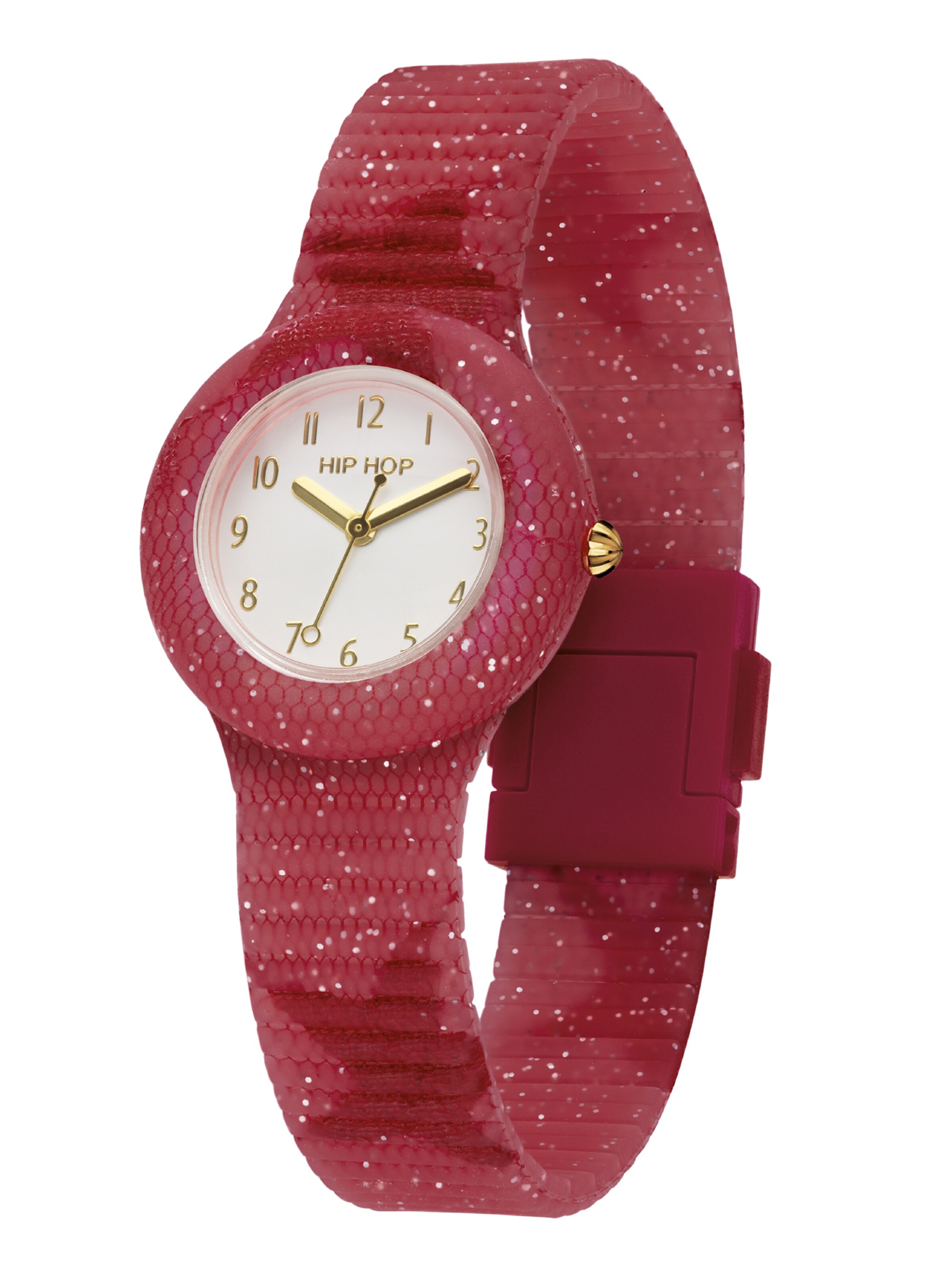Hip Hop Uhr 'Lace' in Rot: Vorderseite