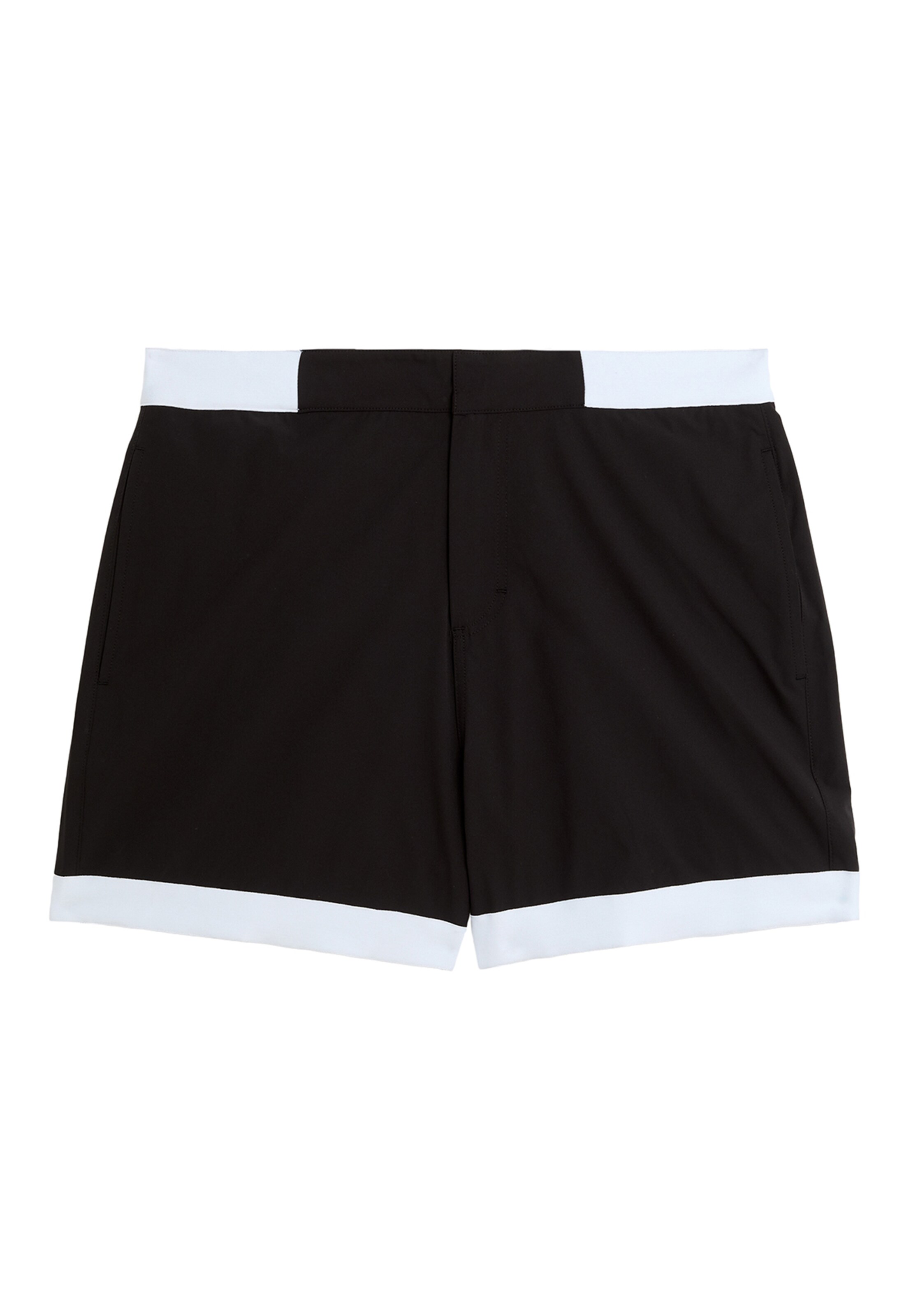 Lyle & Scott Shorts de bain en noir / blanc naturel, Vue avec produit