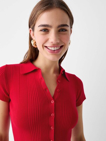 Bershka Knit cardigan in Red