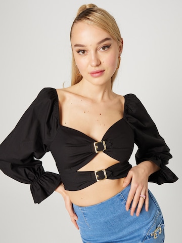 Hoermanseder x About You Blouse 'Joy' in Black: front