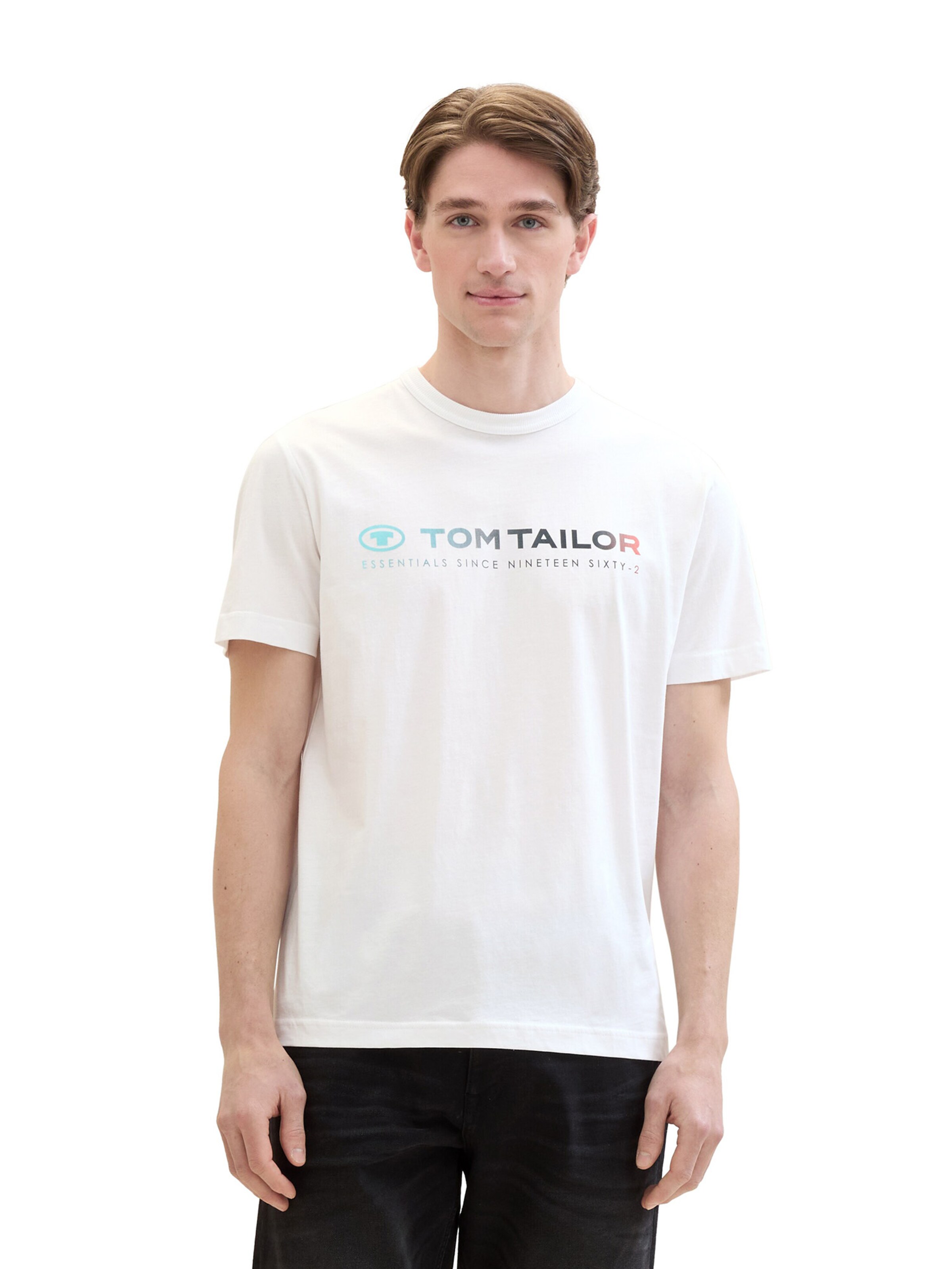 T-Shirt TOM TAILOR en blanc : devant
