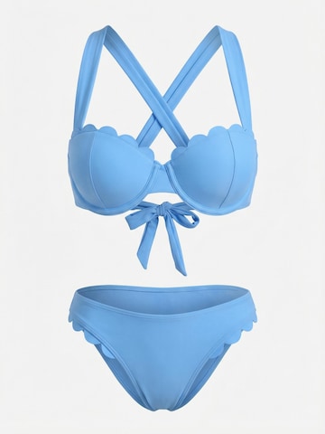 Cupshe Bustier Bikini 'CAA12C5C069TT' in Blau: Vorderseite