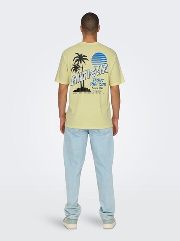 T-Shirt 'MARLOWE' Only & Sons en jaune