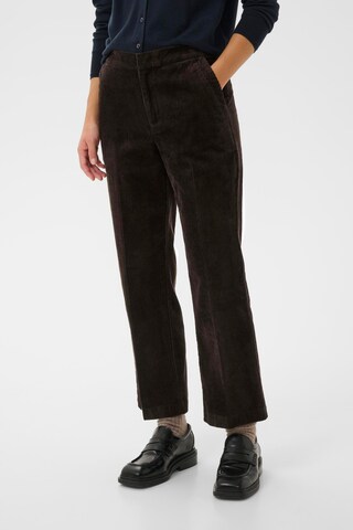 Part Two Flared Trousers in Brown: front