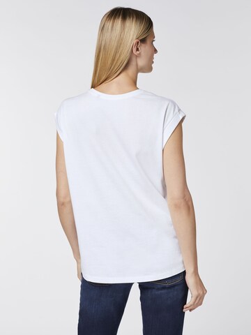 Oklahoma Jeans T-Shirt ' mit Palmen-Motiv ' in Weiß