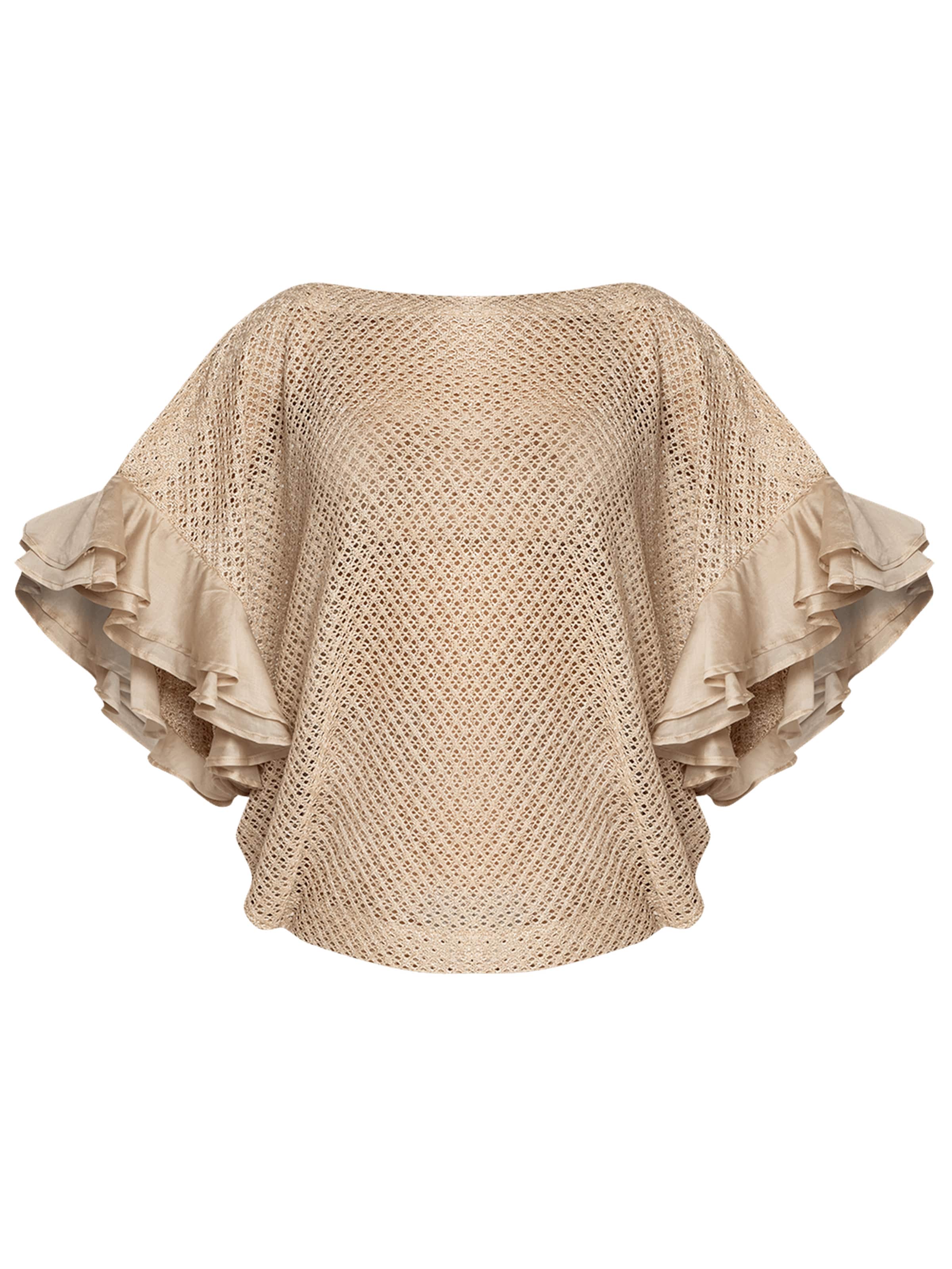 JIORO Tunika 'ESSENTIALS' i beige: framsida