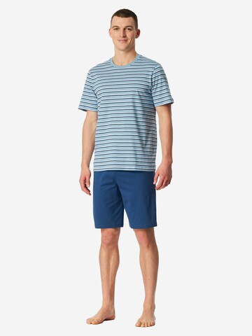 SCHIESSER Pyjama kort 'Casual Nightwear' in Blauw: voorkant