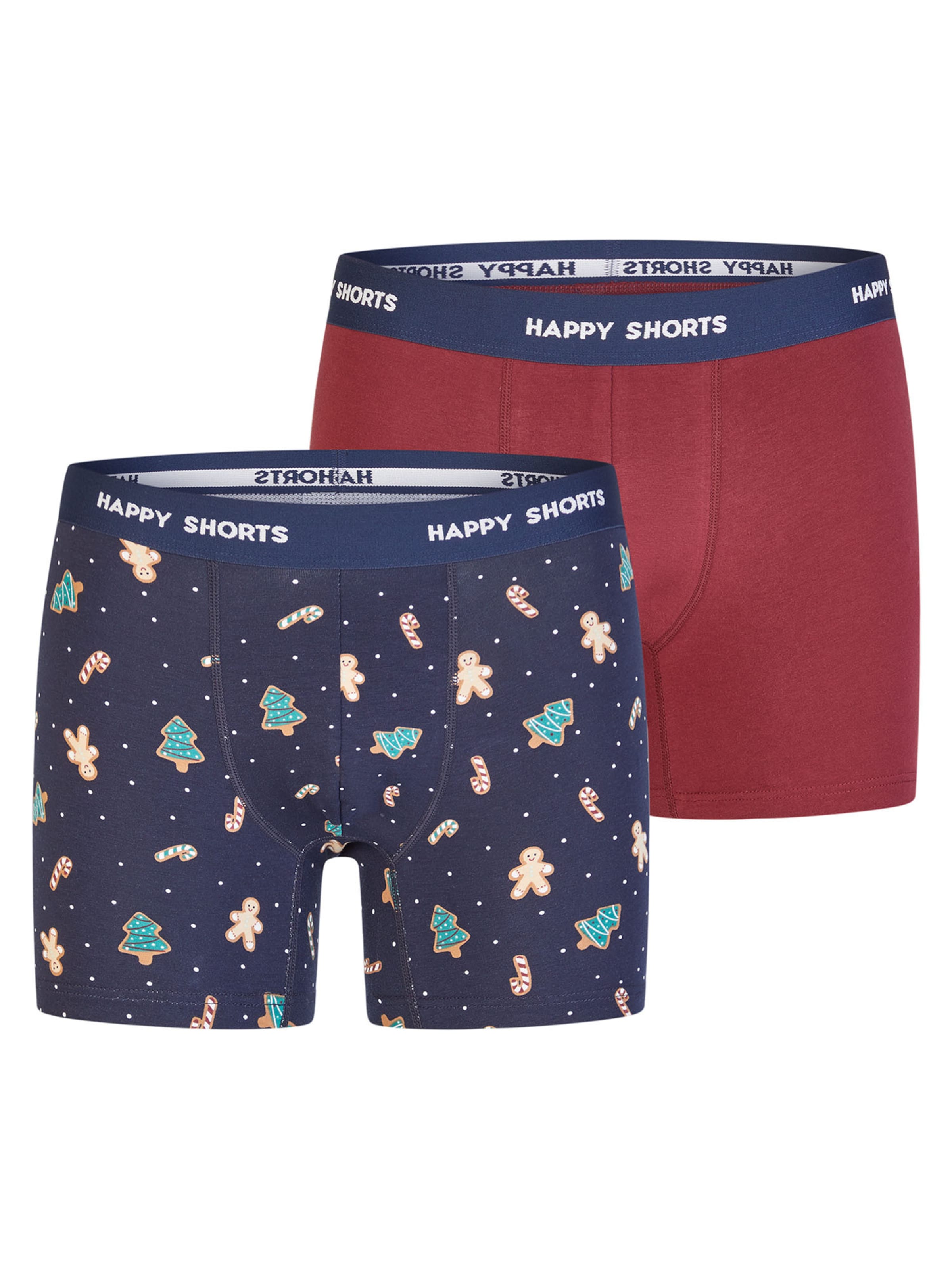 Happy Shorts Boxershorts 'Christmas' in Blauw: voorkant