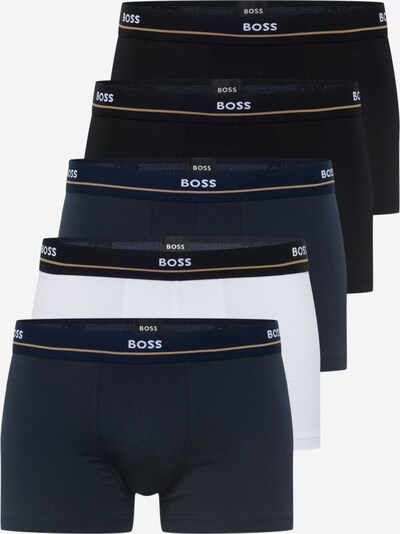BOSS Boxershorts 'Essential' in de kleur Navy / Kobaltblauw / Zwart / Wit, Productweergave