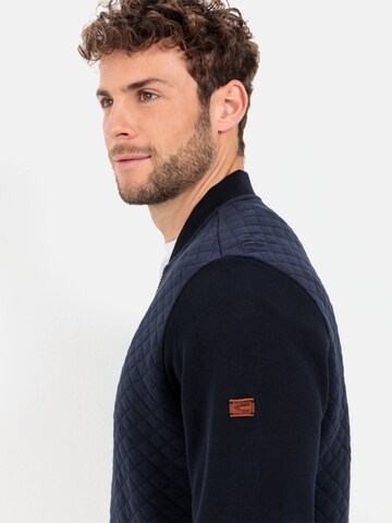 CAMEL ACTIVE Sweatjacke mit College Kragen in Blau