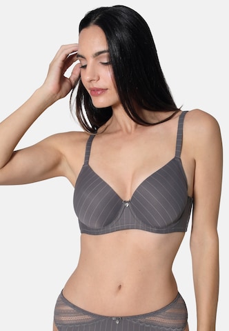 sassa BH 'Feminine Pinstripe' in Grijs: voorkant