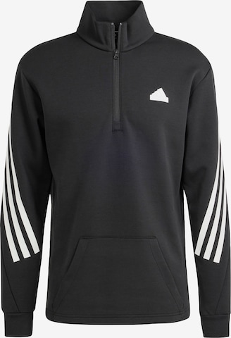 ADIDAS SPORTSWEAR Μπλουζάκι 'Future Icons 3-stripes Half-zip' σε μαύρο: μπροστά