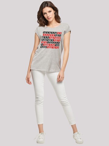 F4NT4STIC Shirt 'I Love You 01001001 Binary Code Valentinstag' in Grey: front
