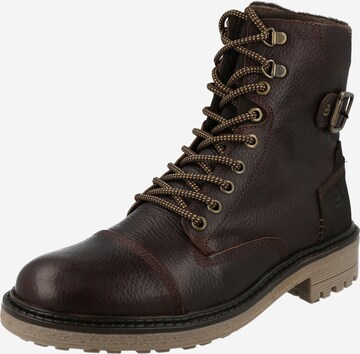 BULLBOXER Lace-Up Boots in Brown: front