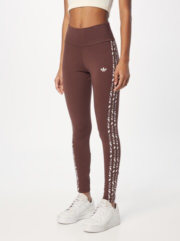 ADIDAS ORIGINALS Skinny Leggings 'Abstract Animal Print' in Brown: front