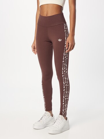 Skinny Leggings 'Abstract Animal Print' di ADIDAS ORIGINALS in marrone: frontale