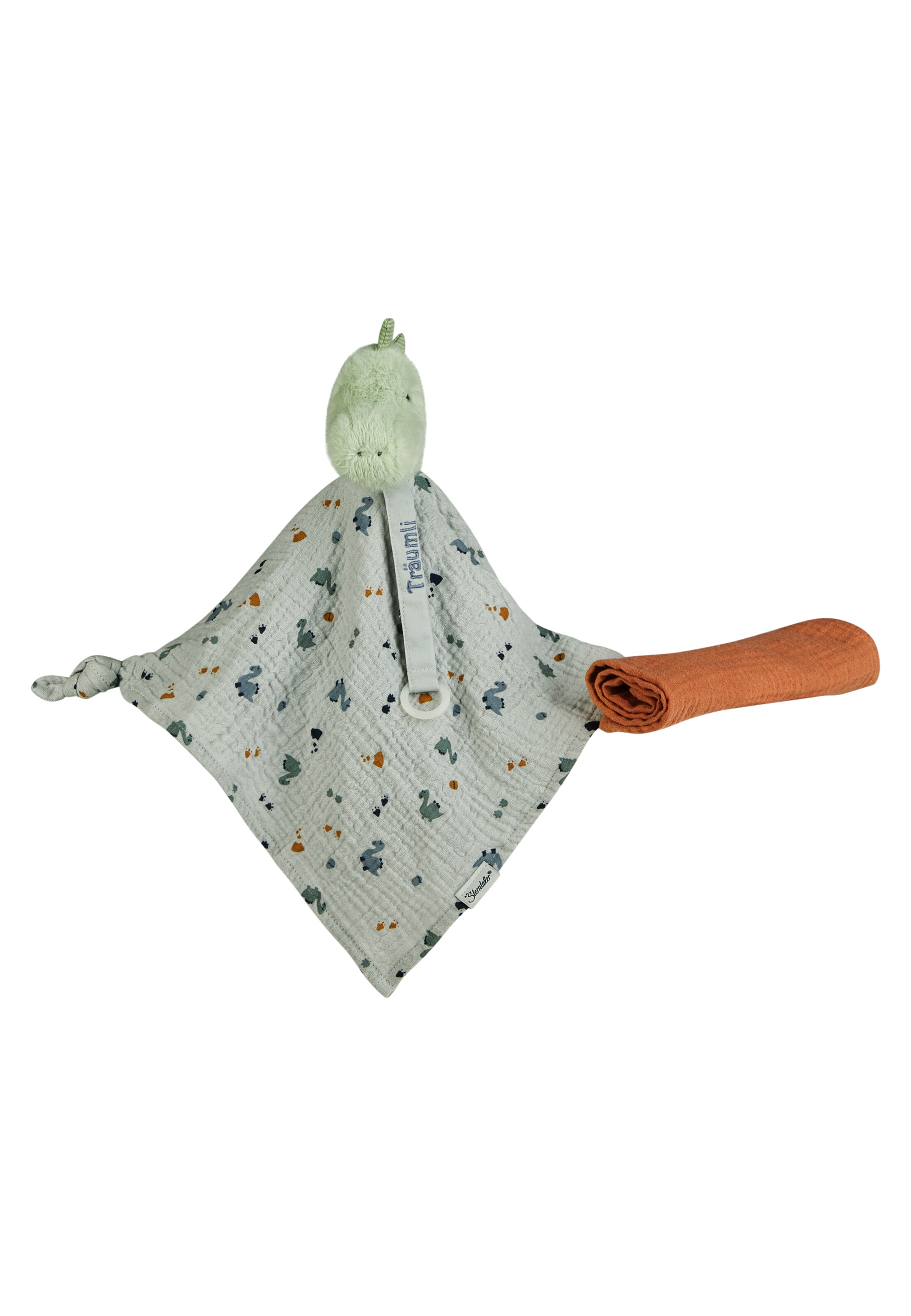 STERNTALER Schmusetuch 'Träumli Dino Rexi' in Blau: Vorderseite