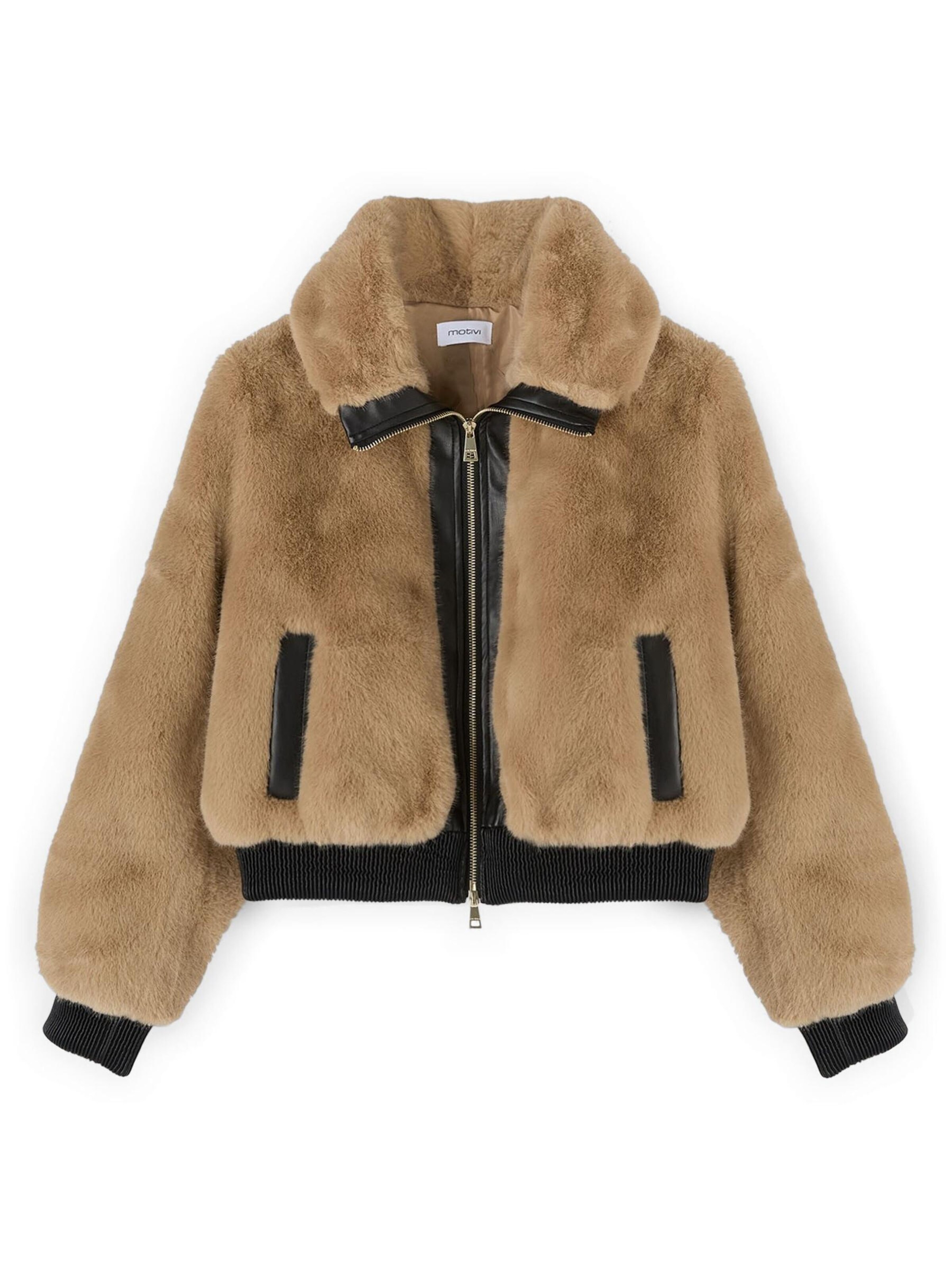 Manteau d’hiver MOTIVI en beige : devant