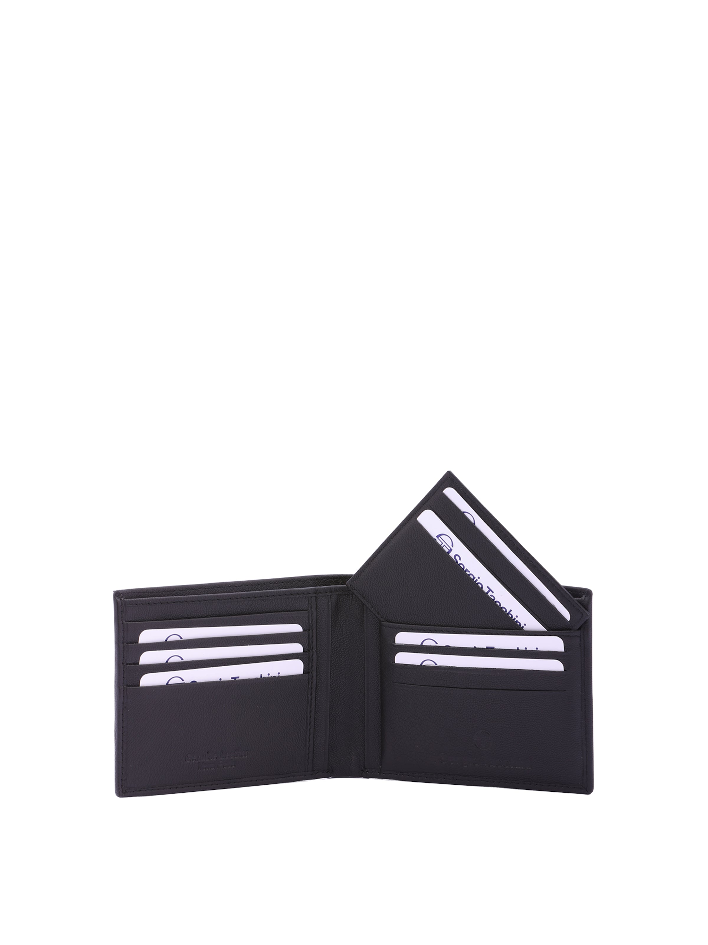 Portamonete 'Portafoglio Uomo Vera Pelle Sergio Tacchini Nero Compatto 10x12,5 cm' di Sergio Tacchini in nero
