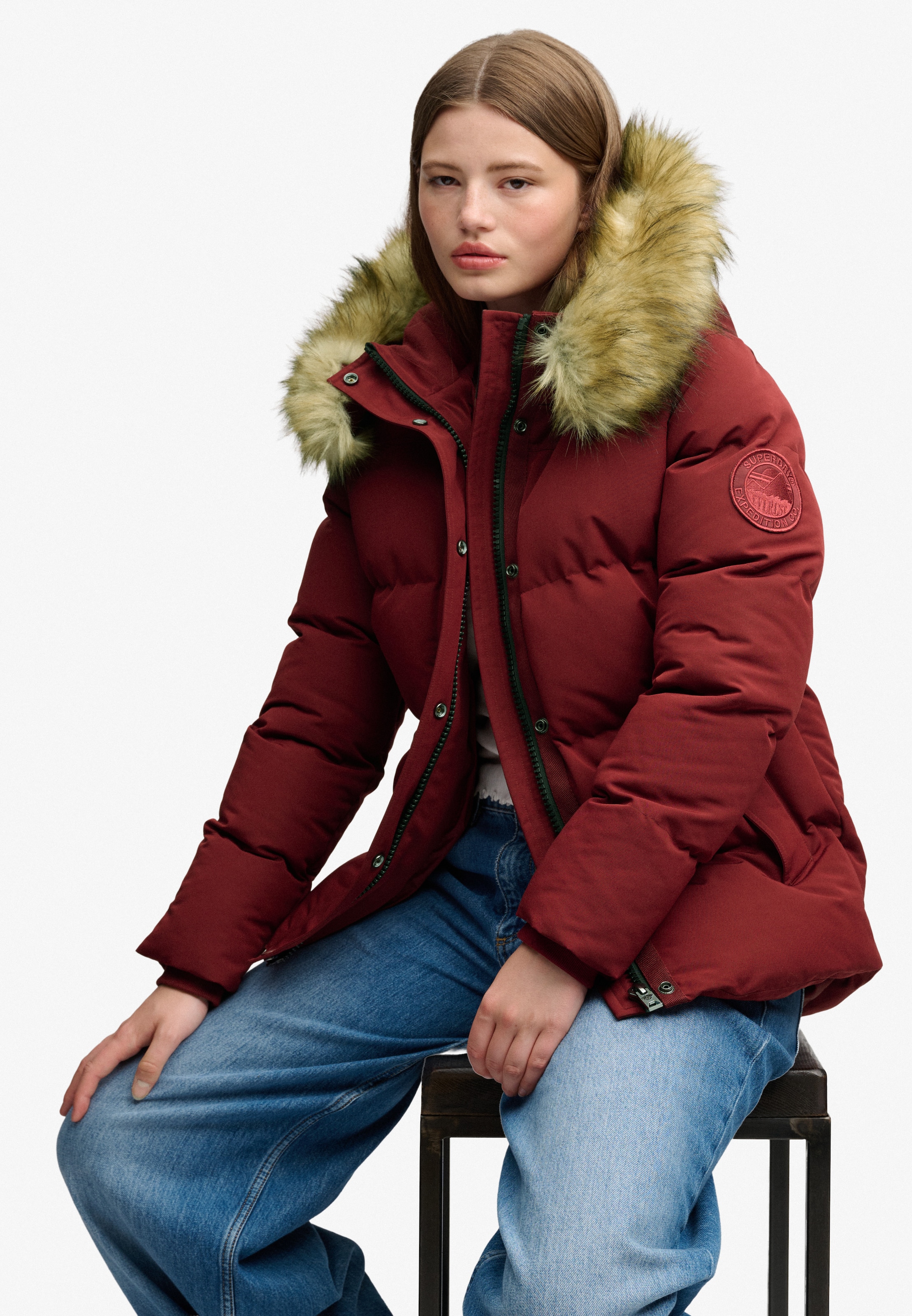 Superdry & Co Zimní bunda 'Everest' – červená