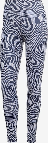 ADIDAS PERFORMANCE Skinny Športne hlače 'Essentials Printed' | modra barva: sprednja stran
