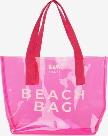 BagMori Beach Bag in Pink: front