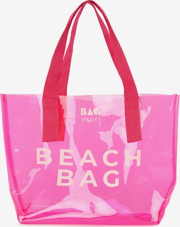 BagMori Beach Bag in Pink: front