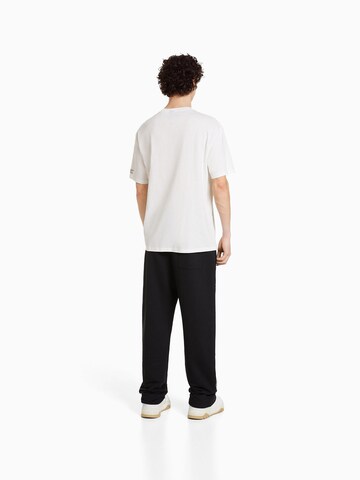 Bershka Wide Leg Hose in Schwarz