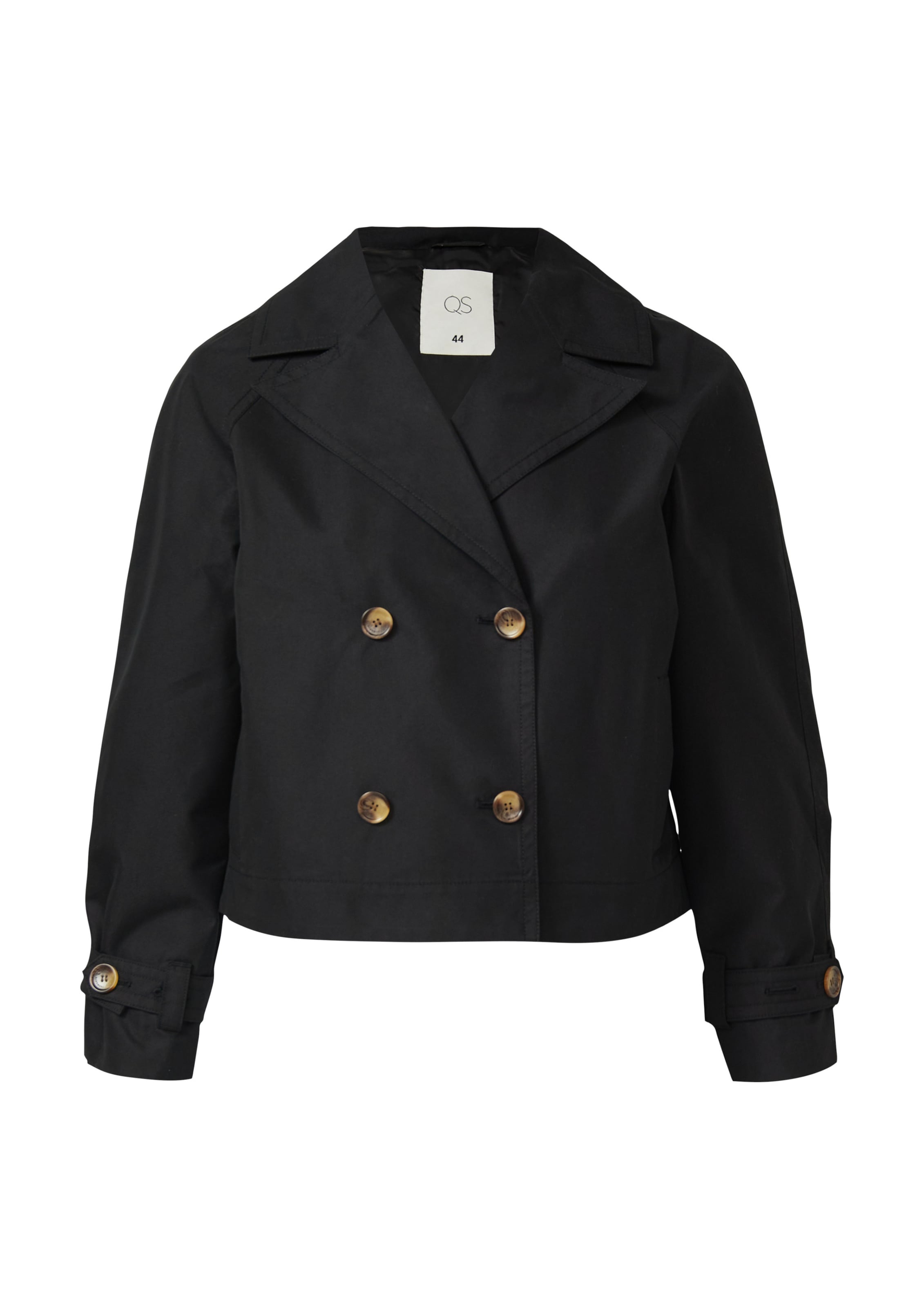 QS Between-season jacket in Black: front