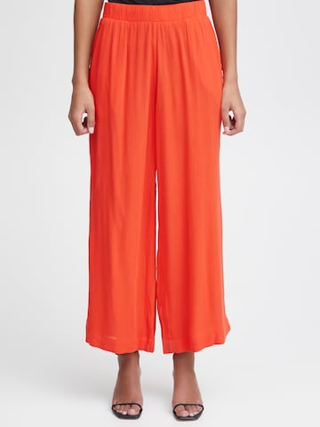 ICHI Wide leg Pants 'MARRAKECH' in Red: front