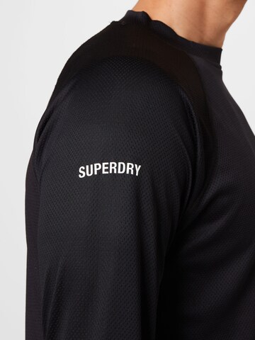 SuperdryTehnička sportska majica - crna boja