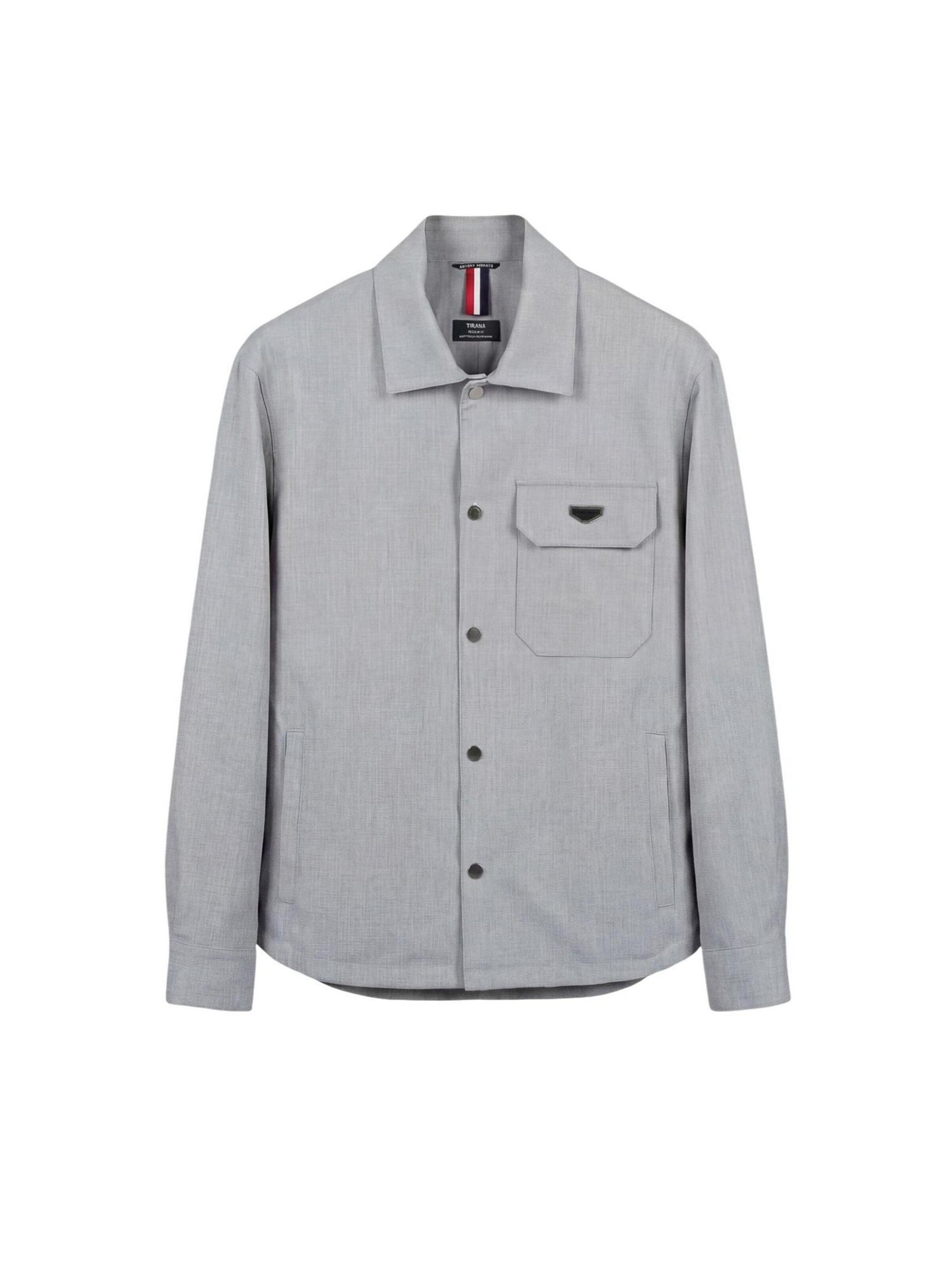 ANTONY MORATO Übergangsjacke 'TIRANA REGULAR FIT WITH LOGOED METAL BADGE MMSL00787-FA600295'‌‌‌‌ in S in hellgrau, Produktansicht