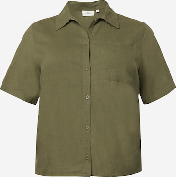 Camicia da donna 'LUDO' di ONLY Carmakoma in verde: frontale