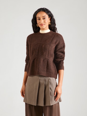 PIECES Sweater 'PCJENNA' in Brown: front