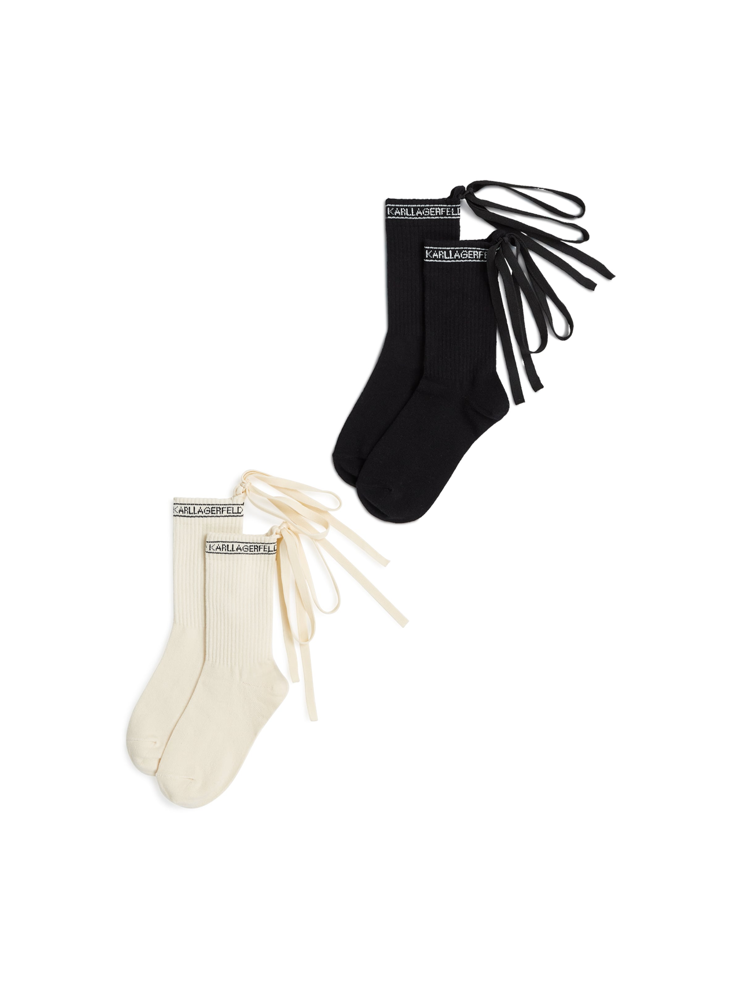 Karl Lagerfeld Ponožky ' Logo-Schnürsocken - 2er-Packung ' - Čierna: predná strana