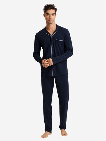 Hanro Pajamas long 'Night & Day' in Blue