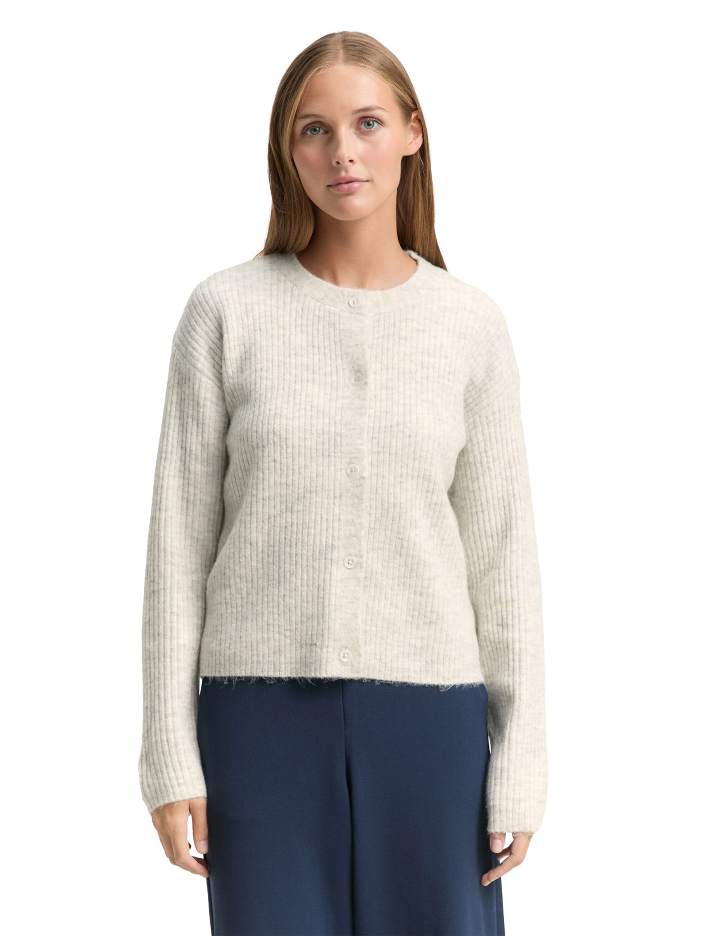 TOM TAILOR DENIM Pletena jopa | bež barva: sprednja stran