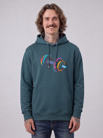 Sweat-shirt '80s Hantel' Watapparel en vert : devant