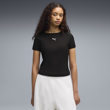 PUMA Shirt 'Essentials' in Zwart: voorkant