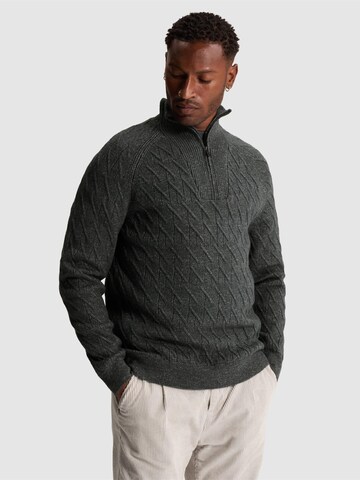 CAST IRON Pullover 'Pullover with half-zip and allover texture' i grå: forside