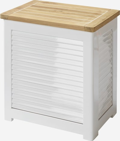cinas Wäschekorb in 52 x 36 x 55 cm in braun / weiß, Produktansicht