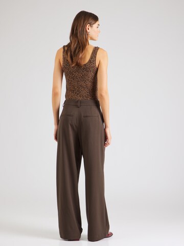 MSCH COPENHAGEN Wide leg Bandplooibroek 'Henrika' in Bruin