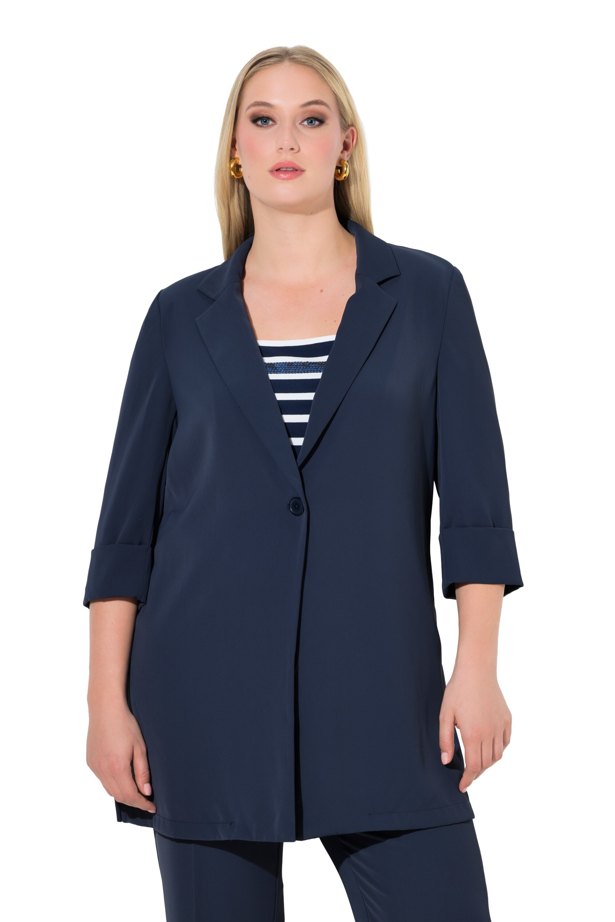 Ulla Popken Blazers in Blauw: voorkant