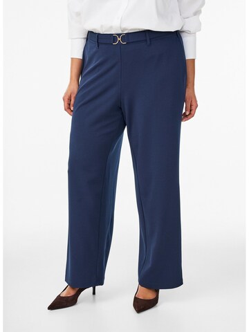 Zizzi Свободный крой Брюки-чинос 'Cellie' в Синий: спереди