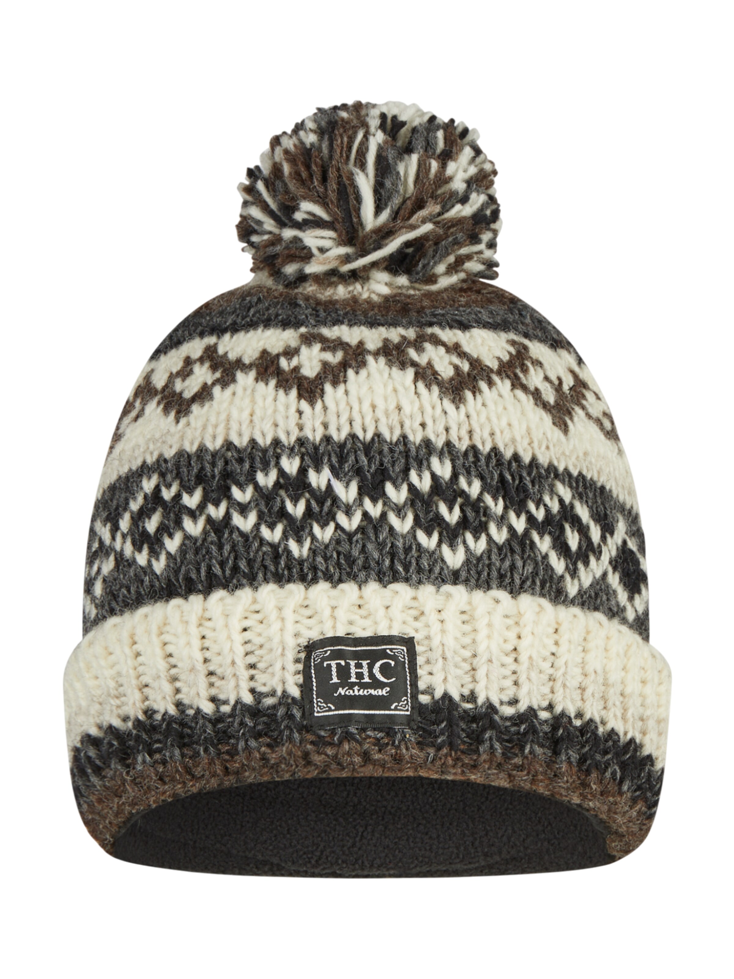 THC Natural Line Beanie '888' in Beige: front
