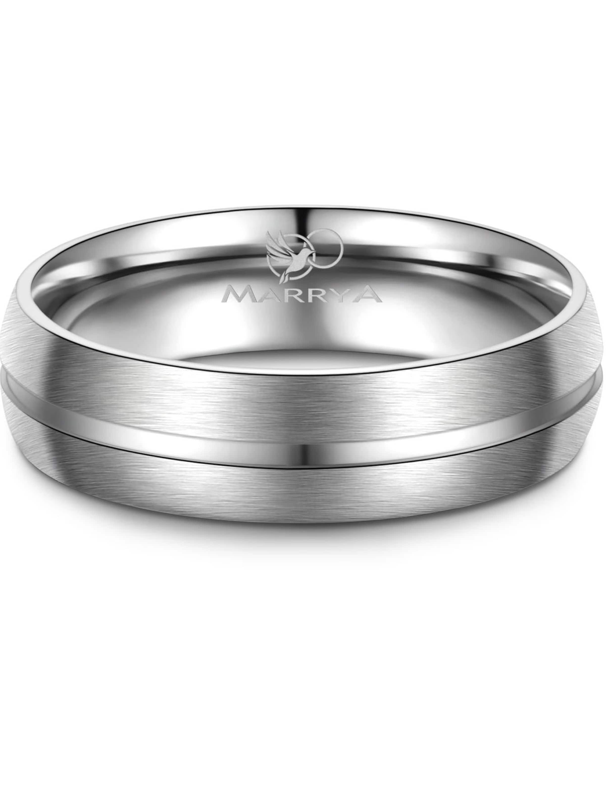 MARRYA Ring 'MARRYA TI-02 Ehering aus Titan' in Grey
